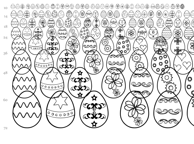 Easter Eggs ST font waterfall